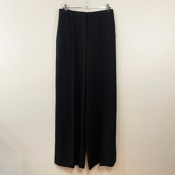 New Tory Burch 100% Wool Wide Leg Trouser Black 10, M $748 - Picture 4 of 10